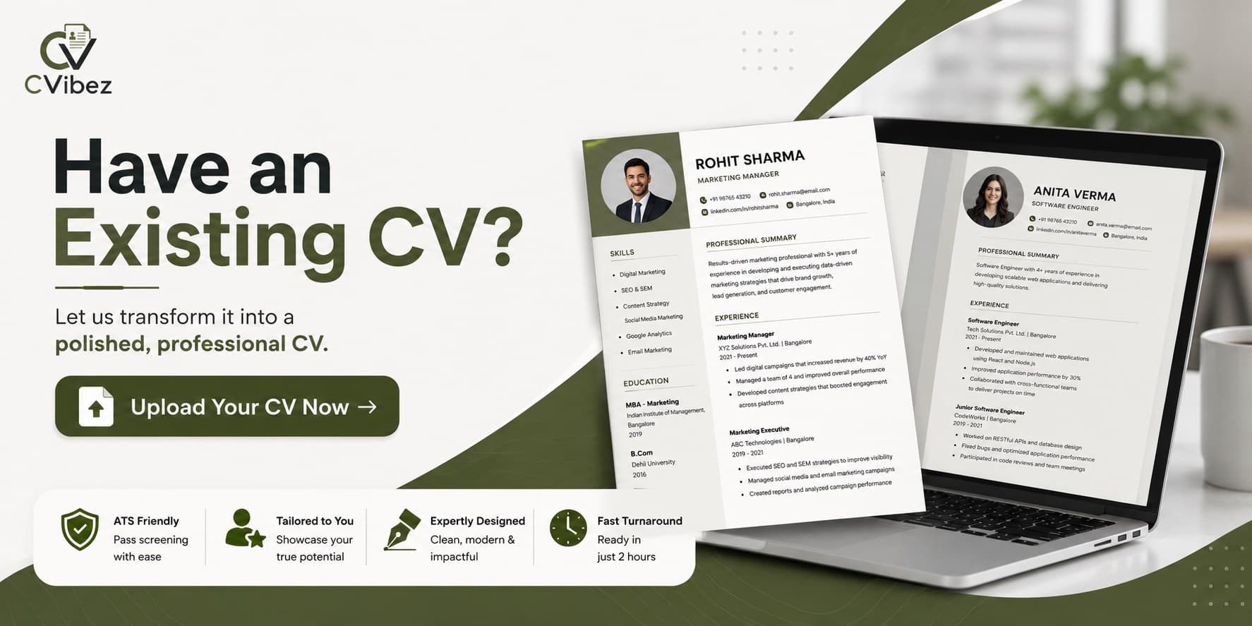 Have an existing CV? Upload it and let us transform it