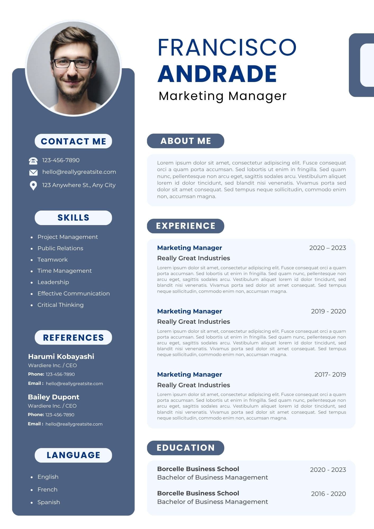 Blue Modern Professional Resume