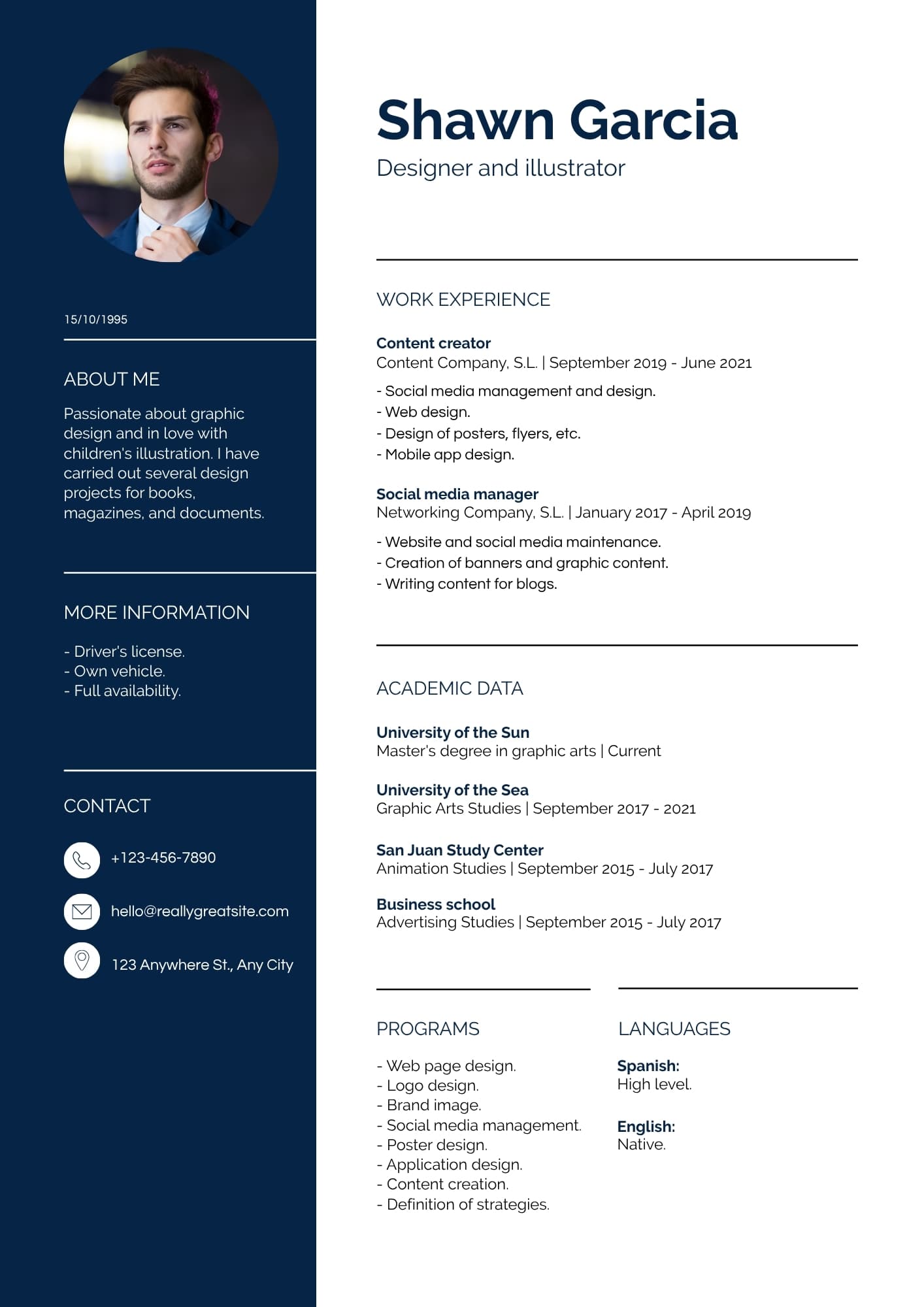 Blue White Modern Resume